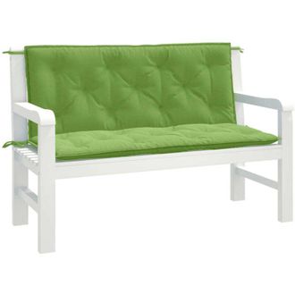 vidaXL Cuscini Panca Giardino 2pz Verde M&eacute;lange 120x50x7 cm Tessuto - Vidaxl
