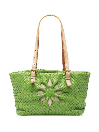 Bottega Veneta 2000-2007 Nappa Intrecciato Marquise Flower tote bag - Verde