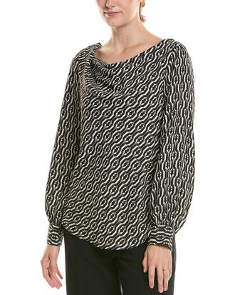Halston Heritage Printed Cowl Neck Top