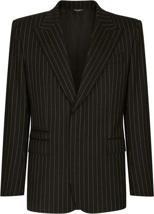 Dolce & Gabbana Single-Breasted Jasje - Heren - Blazers - Zwart - 2XL - Jassen