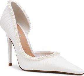 Steve Madden Elegant Half dOrsay Pump in Ivory Mesh at Nordstrom Rack, Size 8.5