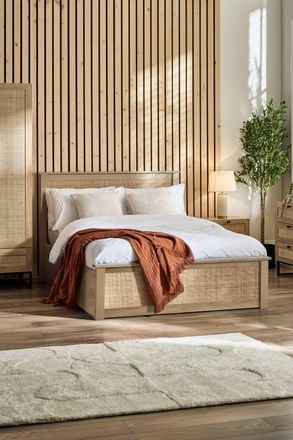 Julian Bowen Padstow Rattan Effect Ottoman Storage Bed in Natural | Size: Double