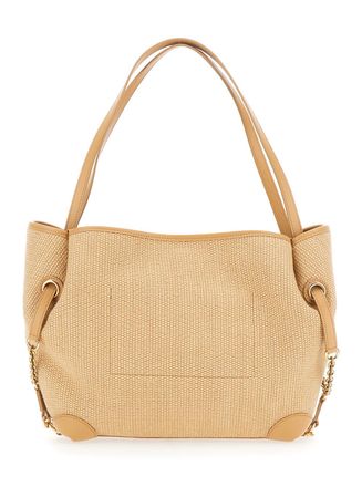 Chlo&eacute; Womens Tote Bag Clover Beige Fabric (raffia Effect)