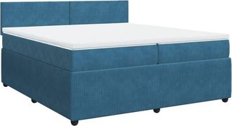 vidaXL Cama Box Spring Con Colch&oacute;n Terciopelo Azul 200x200 Cm Vidaxl