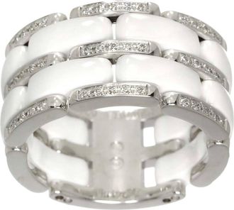 Chanel White Gold (18K) Ceramic Band Ring (Pre-Owned)