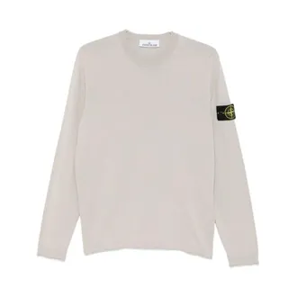 Stone Island Round-neck Knitwear, male, Gray, Size: S Crew Neck Sweater