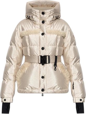 Moncler Performance & Style Jas - Dames - Gewatteerde jassen - Beige - XS - Leer - Jassen