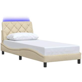 vidaXL Estructura De Con Led Sin Colch&oacute;n Tela Crema 80x200 Cm Vidaxl