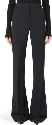 Sportmax Febe Stretch Wool Flare Leg Pants in Black at Nordstrom, Size 10