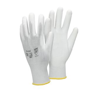 ECD Germany Ecd Germany - 48x Par Guantes Poliuterano De Trabajo Con Revestimiento De Pu Talla 8- M Nylon Color Negro Guantes Antideslizantes De Protecci&oacute;n Ideal 