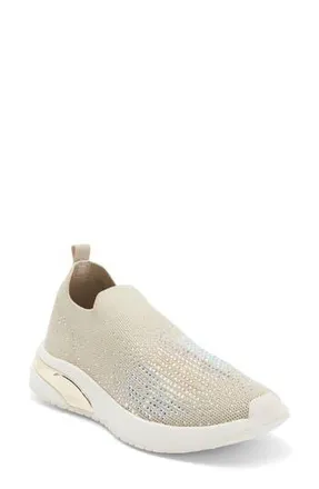 Anne Klein Compete Knit Platform Sneaker in Bone Crystal at Nordstrom Rack, Size 6.5