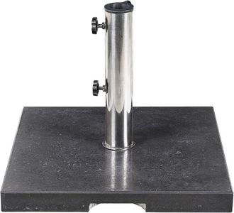 Beliani Beliani - Base Para Sombrilla De Granito Negro Plateado 45 X 45 Cm Acero Inoxidable Ceggia