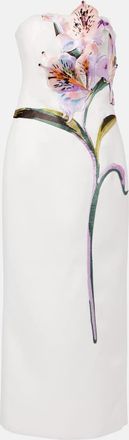 LEO LIN Abito midi Rayna con applicazione floreale