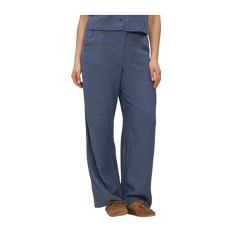Moss Copenhagen Mschpennie Ginia HW Pants - Dames - Broeken - Blauw - Maat: L Viscose