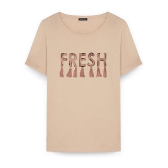 Fiorella Rubino Dames, Tops, Beige, Maat: L Katoen