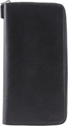 Prada Pre-owned Saffiano Lange portemonnee (bi-fold) - Heren - Vintage Accessoires - Zwart - ONE Size - Vintage