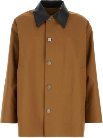 Jil Sander Jassen, Heren, Bruin, M, Katoen, Karamel Katoenen Trenchcoat