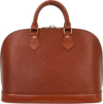 Louis Vuitton Alma Handbag Epi Leather Brown Leather Handbag (Pre-Owned)