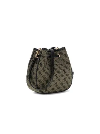 Guess Womens Bucket Bag Black Logo Polyester - Bucket-Bags