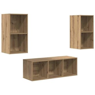 vidaXL Vidaxl - Juego De Muebles De Tv 3 Pcs Roble Artisan 37 X 37 X 107 Cm