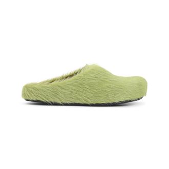 Marni Schoenen, Dames, Groen, 39 EU, Leer, Fussbett Sabot