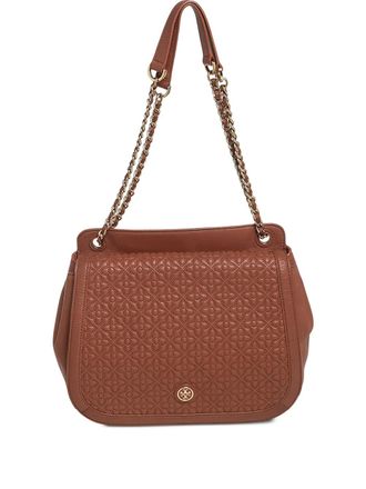 Tory Burch Chelsea leren schoudertas - Bruin