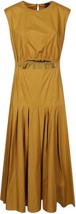 Pinko Suzzara Dress - Dames - Casual kleedjes - Bruin - L - Katoen - Kleedjes