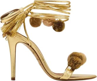 Alameda Turquesa Anna Stiletto Sandalen - Dames - Sandalen met hakken - Geel - 40 EU - Leer - Schoenen