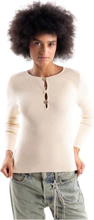 H2O Jersey de cuello redondo - Knitwear - Mujer - Beige - S