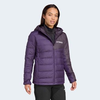 ADIDAS TERREX Outdoorjacke ADIDAS TERREX W MT DOWN H J, Damen, Gr. M, schwarz (aurora plum, aurora schwarz), Obermaterial: 100% Polyester. Wattierung: 80% Entendaun