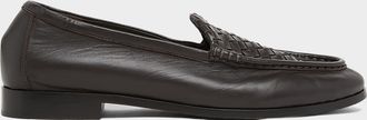 Bottega Veneta Men & apos;s Silenzio Intrecciato Napa Leather Loafers