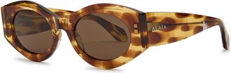 Alaia Oval-frame Sunglasses - Yellow - One Size