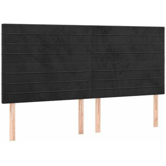 vidaXL Cabecero Con Luces Led Terciopelo Negro 180x5x118/128 Cm Vidaxl