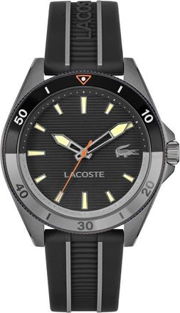 Lacoste Mainsail Silicone Strap Watch, 43mm in Black at Nordstrom