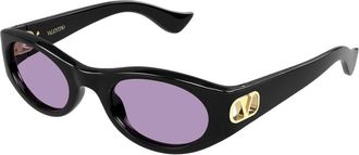 Valentino Vg 0015S Zonnebril - Dames - Zonnebrillen - Zwart - 52 MM - Accessoires