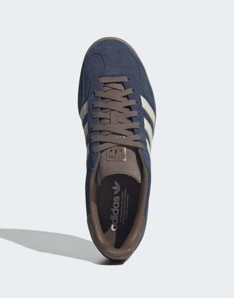 adidas Originals Gazelle Indoor - Sneakers blu navy e marroni con suola in gomma-Viola