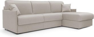 Divani.Store Divani.store - Evans Sof&aacute; Esquinero Convertible En Tela Impermeable 252 Cm Izquierdo (mat. 140x197) Crema
