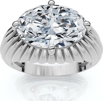Pompeii3 Certified 3Ct Oval Diamond Pam East West Engagement Ring 14k Gold Lab Grown