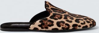 Dolce & Gabbana Leopard-print calf hair mules