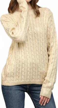 Fate Foil Cable Sweater In Beige