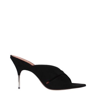 Amina Muaddi Samantha Sandalen Damen Wildleder Schwarz