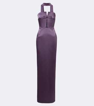 New Arrivals Noa scarf-detail satin gown