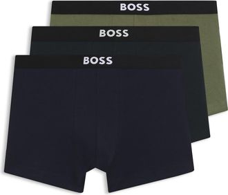 BOSS Assorted 3-Pack ONE Stretch Cotton Trunks in Open Blue at Nordstrom, Size Xx-Large
