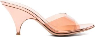 Gianvito Rossi Plexi Kittenhak Mules - Dames - Muiltjes - Roze - 40 EU - Leer - Schoenen