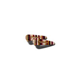 Miu Miu Hair Clips With Logo, Woman, Burgundy