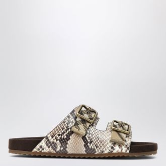 Burberry Urchin sandals in leather with python print
