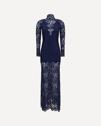 Paco Rabanne Long lace and jersey Dress Female 36