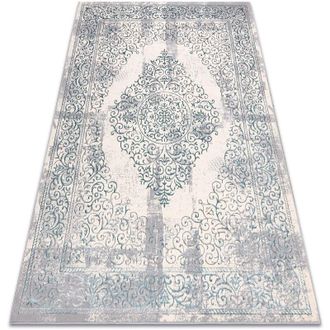 RugsX Rugsx - Alfombra Core W7161 Roseta Vintage - Estructural, Dos Niveles De Vell&oacute;n, Azul Claro / Crema / Gris Blue 160x220 Cm