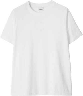 Burberry tonal embroidered-logo T-shirt - women - Cotton - M - White