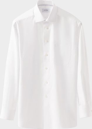 Eton Mens Classic-Fit Twill Sport Shirt